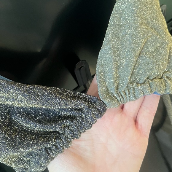 Aerie Glittering Blueish Gray and Gold Bikini Top - Picture 3 of 4